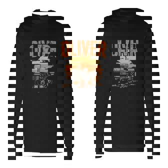 Oliver Personalized Nametag Tractor For Oliver Long Sleeve T-Shirt | Seseable UK