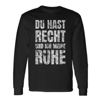 Partner Du Hast Recht Und Ich Meine Ruhe Langarmshirts - Geschenkecke