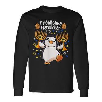 Penguin Hanukkah Menorah Happy Hanukkah Langarmshirts - Geschenkecke