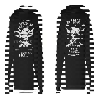 Pirate Uncle Family Halloween Holiday Costume Skull Long Sleeve T-Shirt - Monsterry