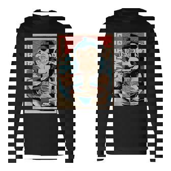 Ramen Japanese Kawaii Monkey Graphic Anime Long Sleeve T-Shirt - Thegiftio