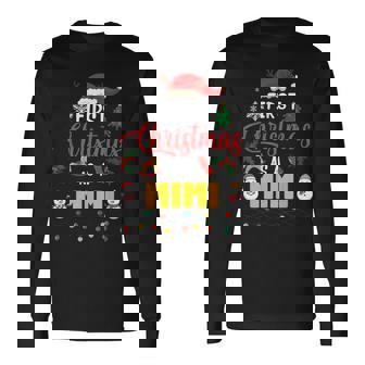 Reindeer Face Snowman Flowers Tree First Christmas As A Mimi Long Sleeve T-Shirt - Monsterry