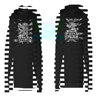 Retro 90s Creepy Snowman Illustration Christmas Nightmare Long Sleeve T-Shirt - Monsterry