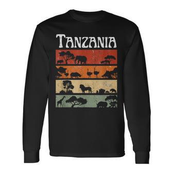 Retro Africa Tanzania Safari Travel Tanzania Tour Langarmshirts - Geschenkecke