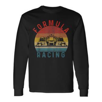 Retrointage Formula Racing Fan Silhouette Racing Car Formula Langarmshirts - Geschenkecke