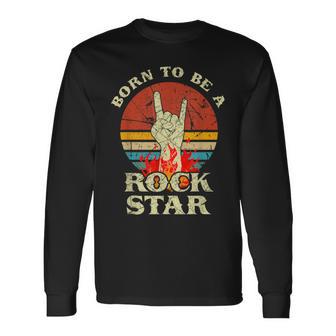 To Be Rockstar Heavy Metal Hand Hornintage Retro Born Langarmshirts - Geschenkecke