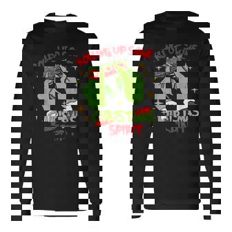 Rolling Up Some Christmas Spirit Xmas Pajamas Holiday Santa Long Sleeve T-Shirt | Mazezy