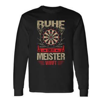 Ruhe Der Meister Werft Dart Langarmshirts - Geschenkecke