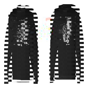 Siberian Husky Dog Christmas Lights Puppy Dog Lover Long Sleeve T-Shirt - Monsterry