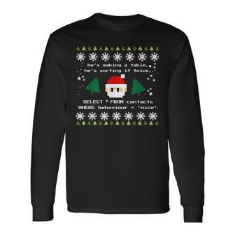 Sql Santa Claus Database Db Clause Computer Science Programmer Langarmshirts - Geschenkecke