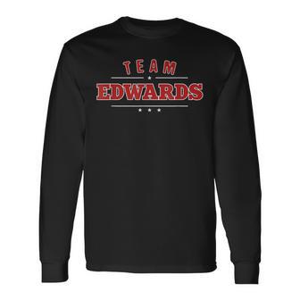 Team Edwards Personalised Surname Family Sports S Langarmshirts - Geschenkecke