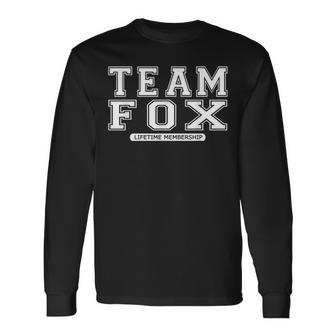 Team Fox Familienmitglied Nachname Reunion Crew Mitglied Geschenk Langarmshirts - Geschenkecke