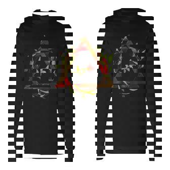 Therian Symbol With Flowers Inclusion Long Sleeve T-Shirt - Monsterry