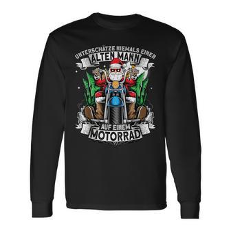 Unterschätze Niemals Einen Alten Mann Auf Einem Motorrad Langarmshirts - Geschenkecke