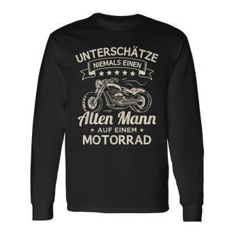 Unterschätze Niemals Einen Old Mann Auf Einem Motorrad Langarmshirts - Geschenkecke