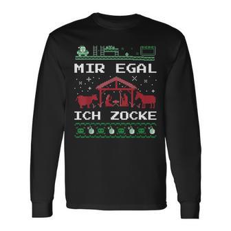 Weihnachten Mir Egal Ich Zocke Ugly Christmas For Gamer Langarmshirts - Geschenkecke