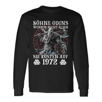 Wikinger T Männer Odin Wikinger Jahrgang 1972 Geburtstags Langarmshirts - Geschenkecke