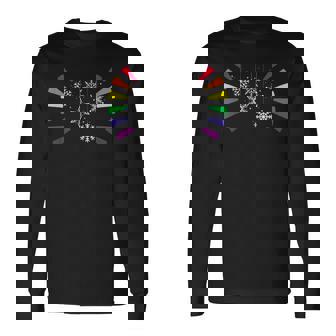 Winter Holidays Snowflakes LGBTQ LGBT Xmas Christmas Long Sleeve T-Shirt - Monsterry