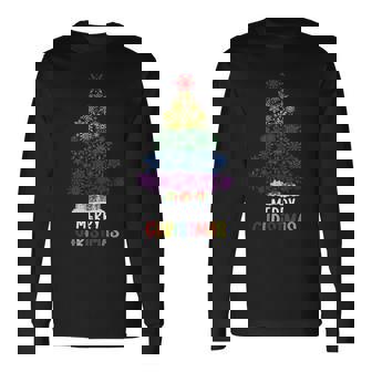 XBml LGBT Snowflake Christmas Tree Merry Xmas LGBT Pride Long Sleeve T-Shirt - Monsterry