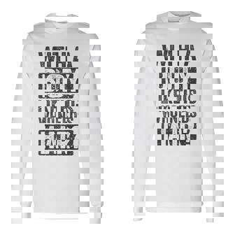With A Body Like This Who Needs Hair Balding Dad Bod Long Sleeve T-Shirt - Thegiftio UK