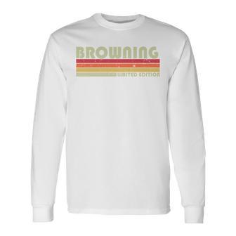 Browning Last Name Retrointage 80S Birthday Langarmshirts - Geschenkecke