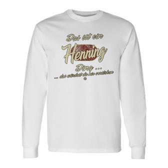 Damen Das Ist Ein Henning Ding Lustiges Familie Henning Mit-Ausschnitt Langarmshirts - Geschenkecke