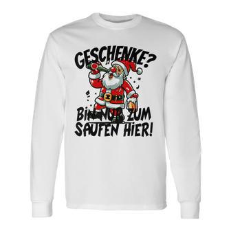 Geschenke Nur Zum Saufen Hier Bier Alkohol German Langu Langarmshirts - Geschenkecke