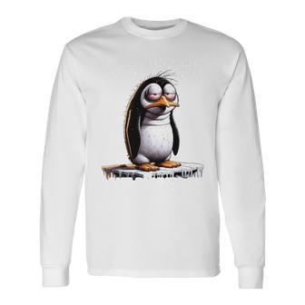 Guten Morgen Ganz Dünnes Eis Saying Penguin Langarmshirts - Geschenkecke