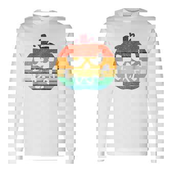 Halloween Jack-O-Lantern Retro Fall Festival Pumpkin Raglan Baseball Tee Long Sleeve T-Shirt - Monsterry