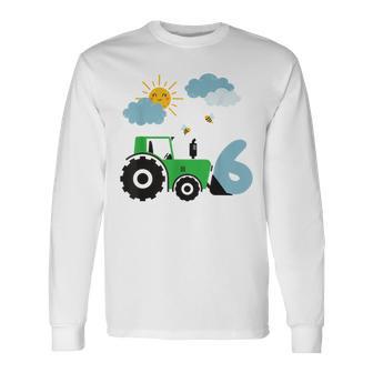 Kinder Geburtstag Traktor 6 Jahre Junge Bauernhof Zahl Langarmshirts - Geschenkecke