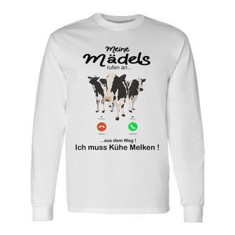 Meine Mäds Rufen An Aus Dem Weg Ich Muss Kühe Melken Cow S Langarmshirts - Geschenkecke