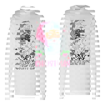 Merry Christmas Santa Claus Black Afro African American Xmas Long Sleeve T-Shirt - Monsterry