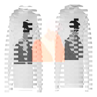 Modern Abstract Male Portrait Faceless Guy Man Hipster Art Long Sleeve T-Shirt - Monsterry