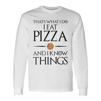 Pizza Das Ist Was Ich Essen Und Weiß Dinge German Gray Langarmshirts - Geschenkecke