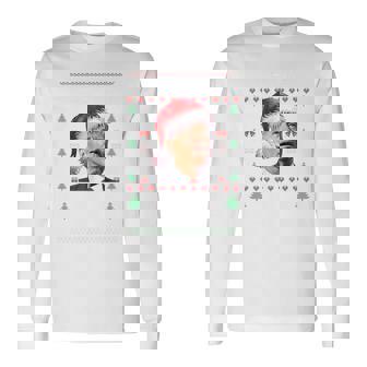 Santa Joe Biden Merry Thanksgiving Ugly Christmas Sweater Long Sleeve T-Shirt | Mazezy