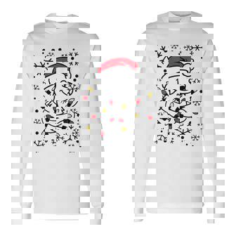 Santa Puppy Dog With Santa Hat Cute Lover Christmas Lights Long Sleeve T-Shirt - Thegiftio