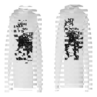 Social Distortions Black Cat Meow Long Sleeve T-Shirt - Seseable