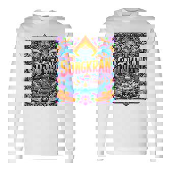 Songkran Festival Thailand Joy Thai New Year Water Elephants Long Sleeve T-Shirt - Monsterry