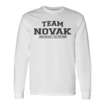 Team Novak Proud Family Last Name Gray Langarmshirts - Geschenkecke