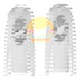 Vintage Cat Retro Distressed Kitty Look Long Sleeve T-Shirt - Monsterry