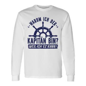 Warum Ich Der Kapänn Bin Weil Ich Es Kann Boat Rider Gray Langarmshirts - Geschenkecke