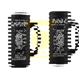 Adhd&D Roll For Concentration Retro Table Top Gamer Coffee Mug - Thegiftio