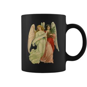 Beautiful Vintage Victorian Era Christmas Angels Tank Top Graphic Print Coffee Mug - Monsterry