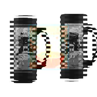 Cat Eating Ramen Anime Japanese Coffee Mug - Seseable
