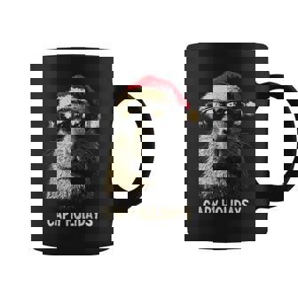 Christmas Capy Holidays Kids Teens Boys Xmas Capybara Graphic Print Coffee Mug - Monsterry