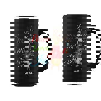 Christmas Peace Joy Love Reindeer Ornaments Bell Premium Graphic Print Coffee Mug - Monsterry