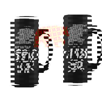 Christmas Stepdad Bear Red Buffalo Plaid Xmas Falimy Pajama Graphic Print Coffee Mug - Monsterry