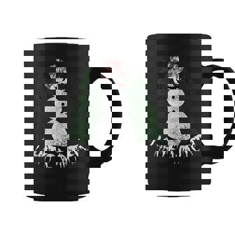 Creepy Snowman Happy About Cold Winter I Hate Winter Tank Top Graphic Print Coffee Mug - Monsterry