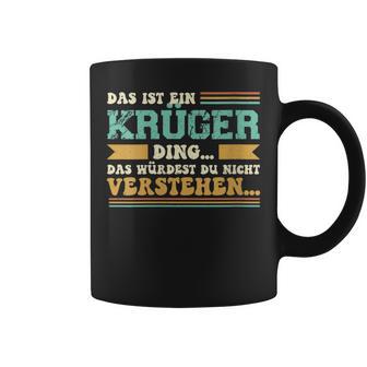 Damen Das Ist Ein Krüger Ding Spruch Für Familie Krüger Mit-Ausschnitt Tassen - Geschenkecke