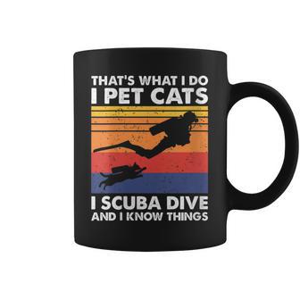 Damen Das Ist Was Ich Mache Ich Streichle Katzen I Scuba Dive & Ich Weiß Dinge Mit-Ausschnitt Tassen - Geschenkecke